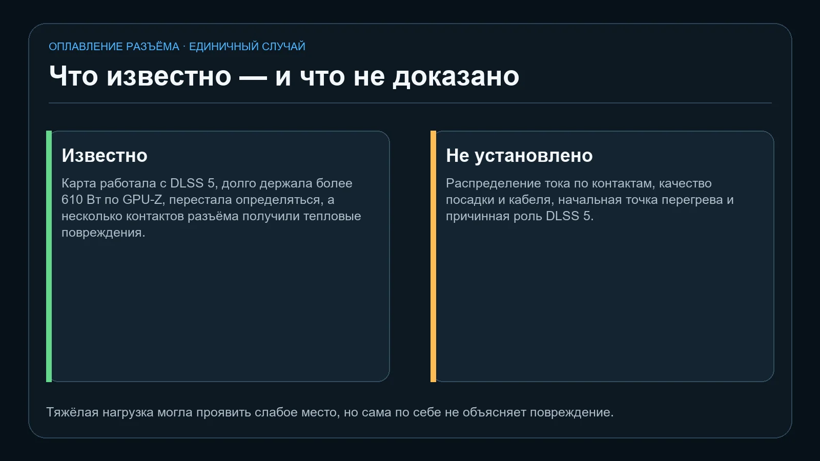 Что известно о повреждении и какие причины пока не подтверждены